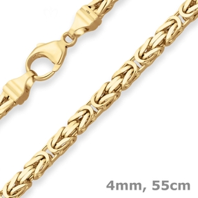 4mm Königskette Goldkette Collier Halskette aus 333 Gold Gelbgold matt 55cm