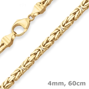 4mm Königskette Goldkette Collier Halskette aus 750 Gold Gelbgold matt 60cm