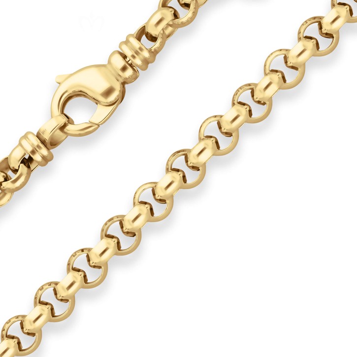 7.2mm Armband Erbskette aus 585 Gelbgold 21cm