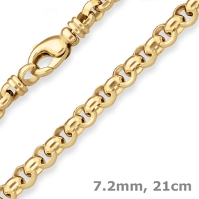 7,2mm Armband Erbskette Goldarmband Armschmuck aus 585 Gold Gelbgold 21cm