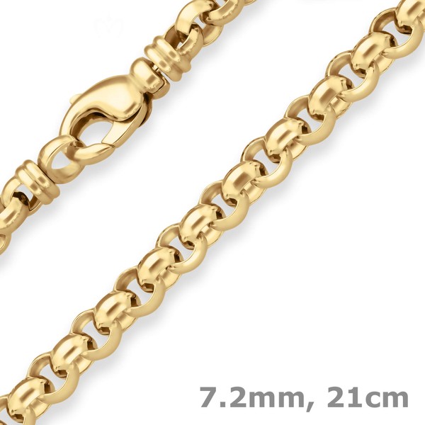 7.2mm Armband Erbskette aus 585 Gelbgold 21cm