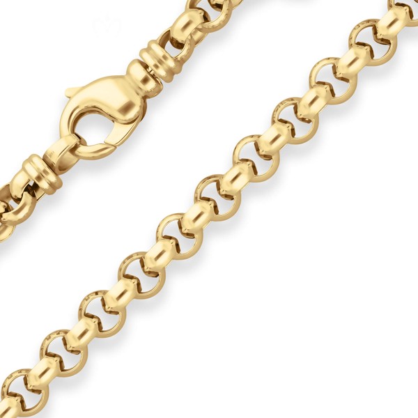 7.2mm Armband Erbskette aus 585 Gelbgold 21cm