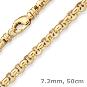 7,2mm Erbskette Goldkette Collier Halskette aus 585 Gold Gelbgold 50cm