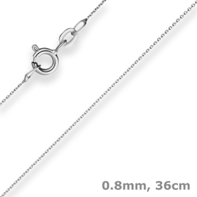 0,8mm Ankerkette flach Kette Collier Halskette aus 585 Gold Weißgold matt 36cm