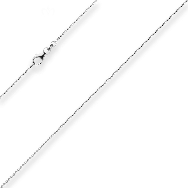 1.2mm Ankerkette flach aus 333 Weißgold 45cm mit Zwischenöse