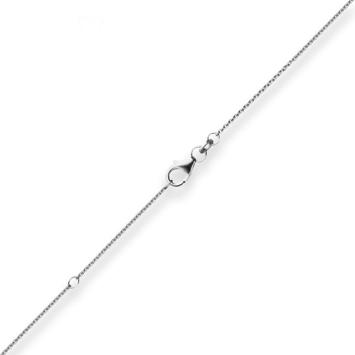 1.2mm Ankerkette flach aus 333 Weißgold 45cm mit Zwischenöse