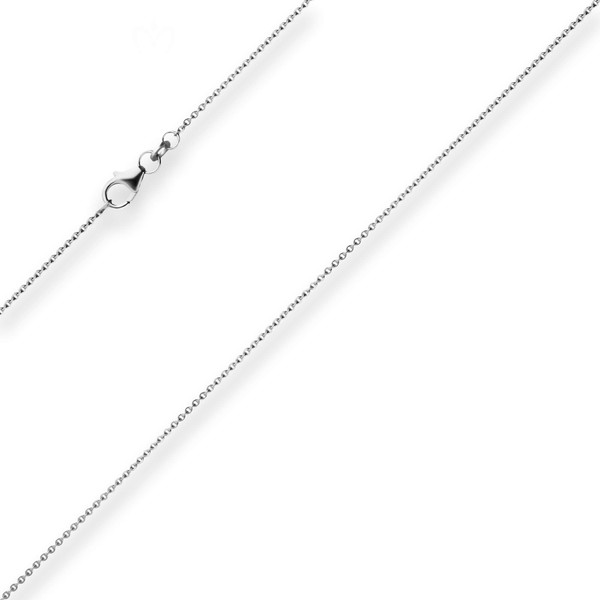 1.2mm Ankerkette flach aus 333 Weißgold 45cm mit Zwischenöse