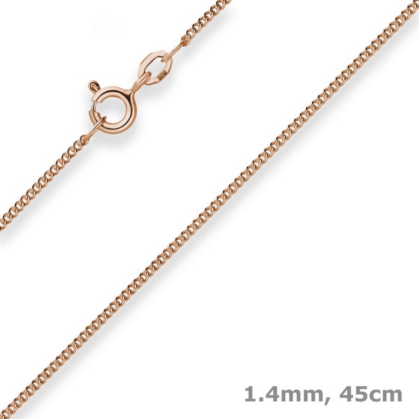 1.4mm Panzerkette rund aus 585 Rotgold 45cm