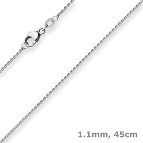 1,1mm Panzerkette Goldkette Collier Halskette aus 585 Gold Weißgold matt 45cm
