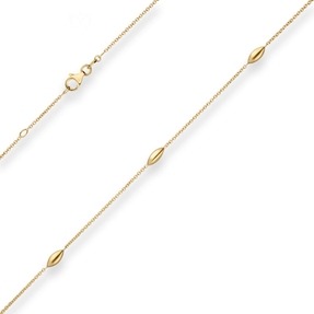 1,2mm Fantasiekette Armband aus 375 Gold Gelbgold 19cm mit Zwischenöse