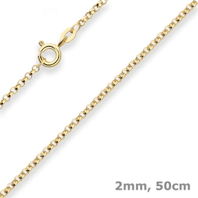 2mm Erbskette Goldkette Collier Halskette aus 333 Gold Gelbgold 50cm