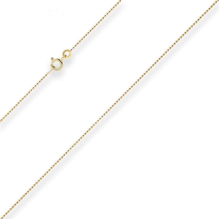 1mm Kugelkette aus 333 Gelbgold 45cm