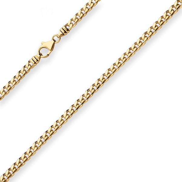 4.6mm Panzerkette oval diamantiert aus 585 Gelbgold 45cm