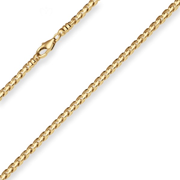 4.6mm Panzerkette oval diamantiert aus 585 Gelbgold 45cm