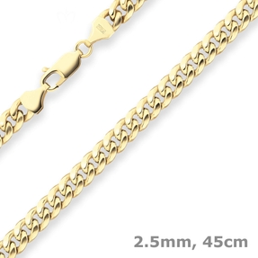 6mm Panzerkette oval diamantiert Kette Collier aus 585 Gold Gelbgold matt 45cm