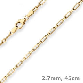 2,7mm Fantasiekette Goldkette Collier Halskette aus 585 Gold Gelbgold 45cm