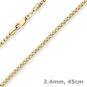 2,4mm Veneziakette Goldkette Collier Halskette aus 585 Gold Gelbgold 45cm