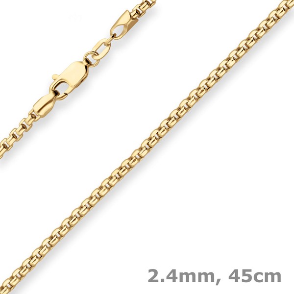 2.4mm Veneziakette aus 585 Gelbgold 45cm