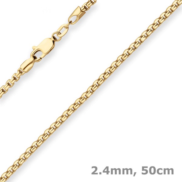 2.4mm Veneziakette aus 585 Gelbgold 50cm