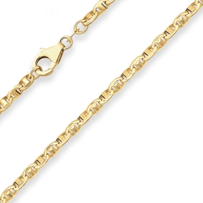 3,5mm Armband Ankerkette-Steg Armschmuck aus 585 Gold Gelbgold matt 19cm