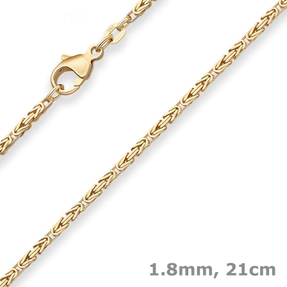 1,8mm Armband Königskette Armschmuck aus 585 Gold Gelbgold matt 21cm