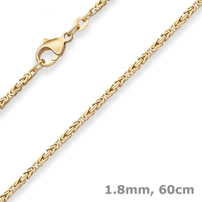 1,8mm Königskette Goldkette Collier Halskette aus 333 Gold Gelbgold matt 60cm
