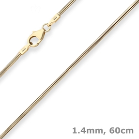 1,4mm Schlangenkette Goldkette Collier Halskette aus 333 Gold Gelbgold matt 60cm