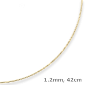 1,2mm Halsreif Tondakette Collier Omegareif aus 333 Gold Gelbgold 42cm 1,2mm Halsreif Tondakette Collier Omegareif aus 333 Gold Gelbgold 42cm