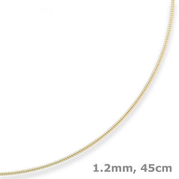 1.2mm Halsreif Tondakette Omegareif aus 333 Gelbgold 45cm