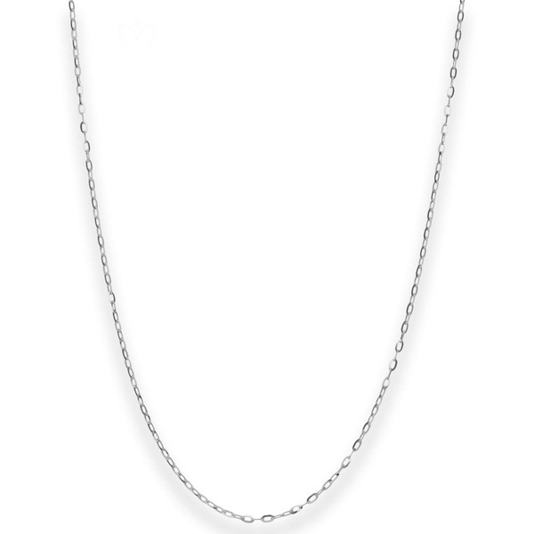 1.1mm Ankerkette flach aus 375 Weißgold 50cm