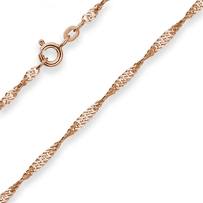 2,4mm Singapurkette Goldkette Collier Halskette aus 585 Gold Rotgold 40cm