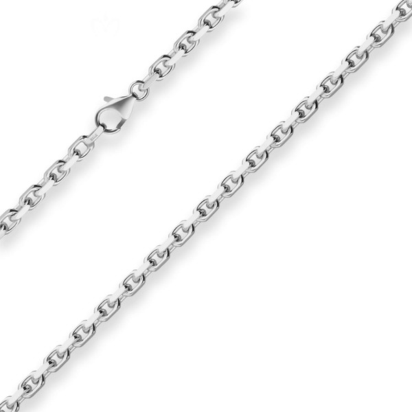 4mm Ankerkette diamantiert aus 925 Silber 55cm