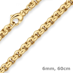 6mm Erbskette Goldkette Collier Halskette aus 585 Gold Gelbgold matt 60cm