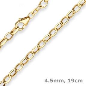 4,5mm Armband Erbskette Goldarmband Armschmuck aus 585 Gold Gelbgold matt 19cm
