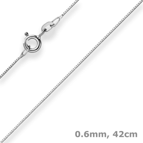 0,6mm Veneziakette Goldkette Collier Halskette aus 375 Gold Weißgold matt 42cm