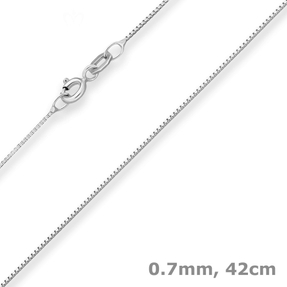 0,7mm Veneziakette Goldkette Collier Halskette aus 750 Gold Weißgold 42cm