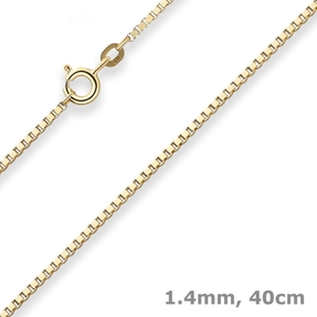 1,4mm Veneziakette Goldkette Collier Halskette aus 333 Gold Gelbgold matt 40cm