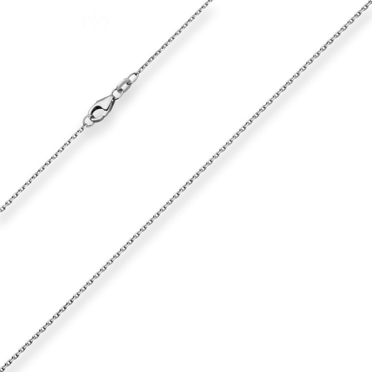 1.3mm Ankerkette diamantiert aus 585 Weißgold 45cm