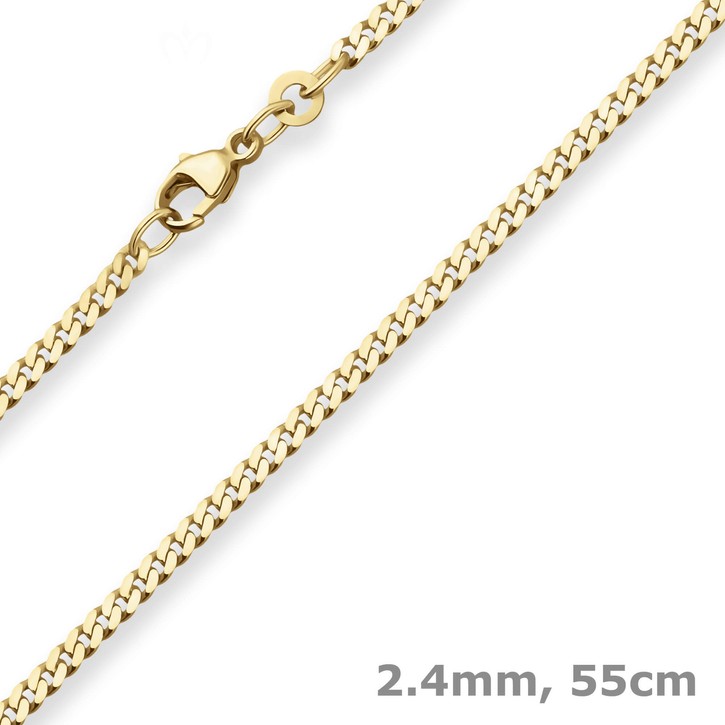 2.4mm Panzerkette aus 333 Gelbgold 55cm
