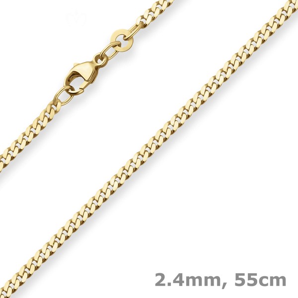 2.4mm Panzerkette aus 333 Gelbgold 55cm