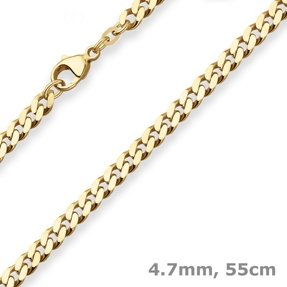 4,7mm Panzerkette Goldkette Collier Halskette aus 585 Gold Gelbgold 55cm