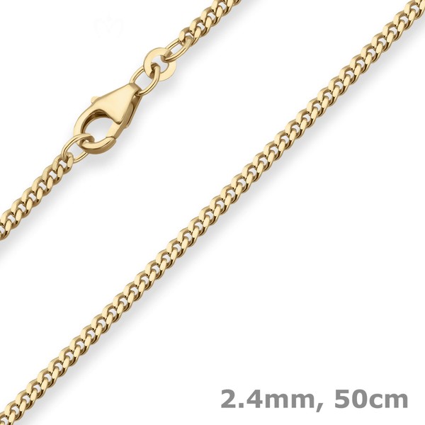 2.4mm Panzerkette aus 585 Gelbgold 50cm