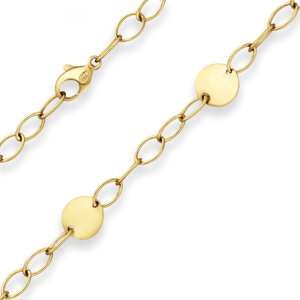 5.2mm Fantasiekette aus 585 Gelbgold 47cm