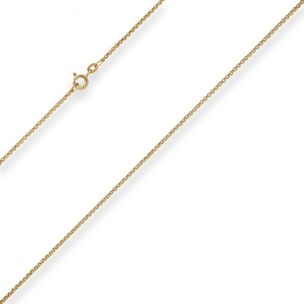 1.5mm Erbskette aus 585 Gelbgold 42cm