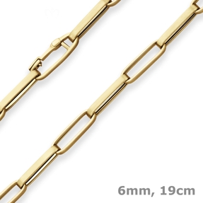 6mm Armband Fantasiekette Weitankerkette aus 585 Gold Gelbgold matt 19cm 6mm Armband Fantasiekette Weitankerkette aus 585 Gold Gelbgold matt 19cm