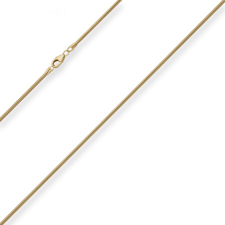 1.6mm Schlangenkette aus 585 Gelbgold 42cm