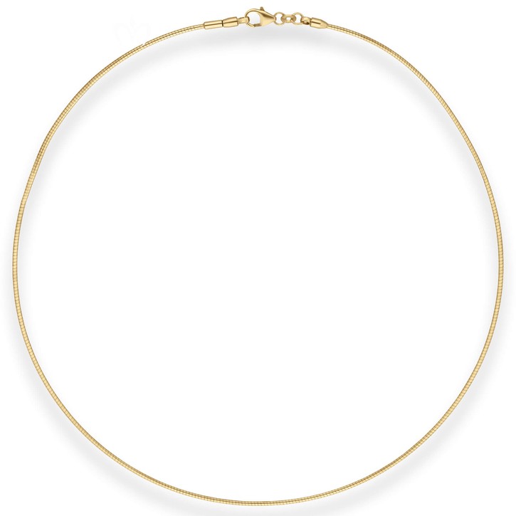 1.2mm Halsreif Omegakette Tondakette aus 333 Gelbgold 40cm