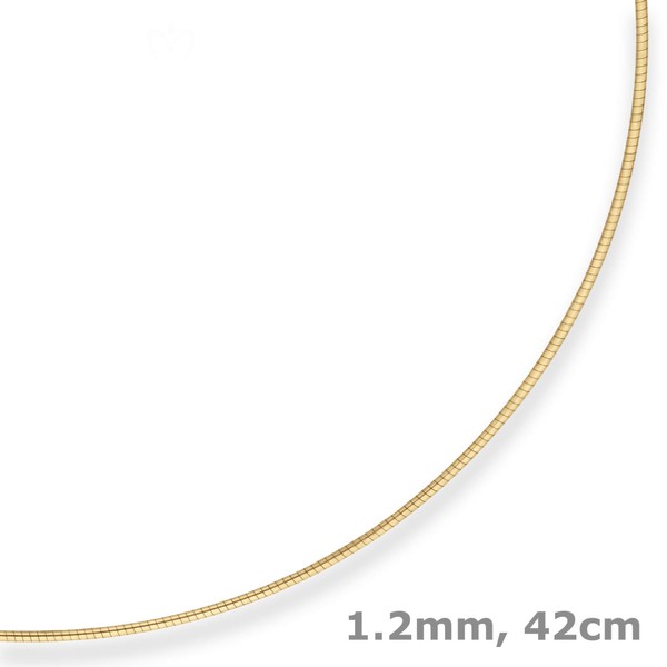 1.2mm Halsreif Omegakette Tondakette aus 333 Gelbgold 42cm