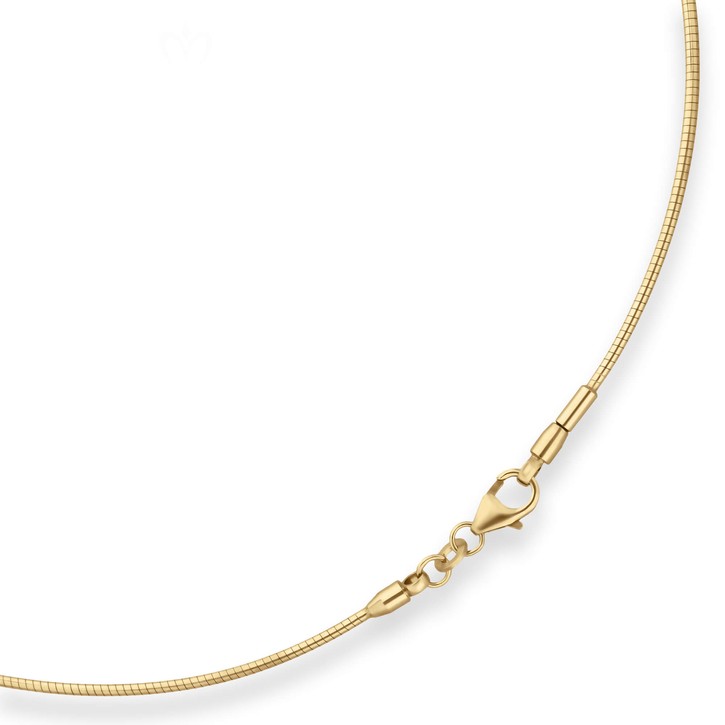 1.2mm Halsreif Omegakette Tondakette aus 585 Gelbgold 42cm
