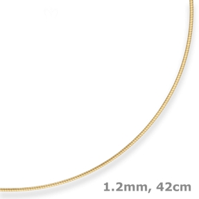 1,2mm Halsreif Omegakette Tondakette Collier aus 585 Gold Gelbgold 42cm